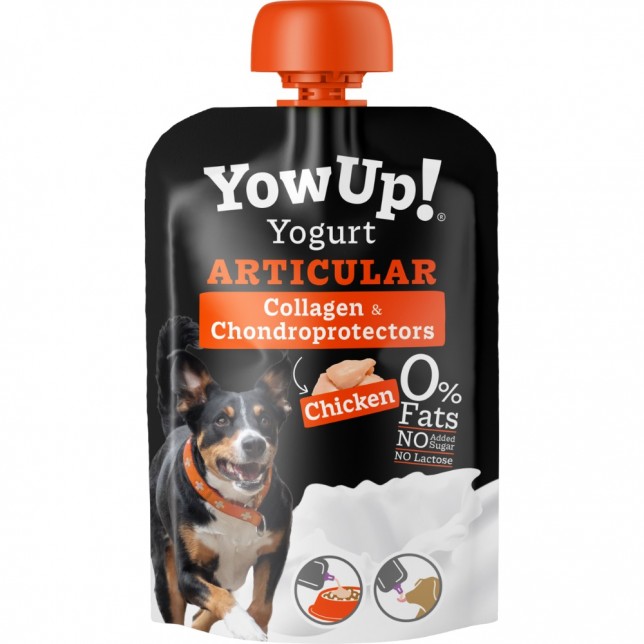 Yow Up Yogurt - יוגורט פרוביוטי לכלבים לחיזוק המפרקים והעצמות טעם עוף 115 גרם